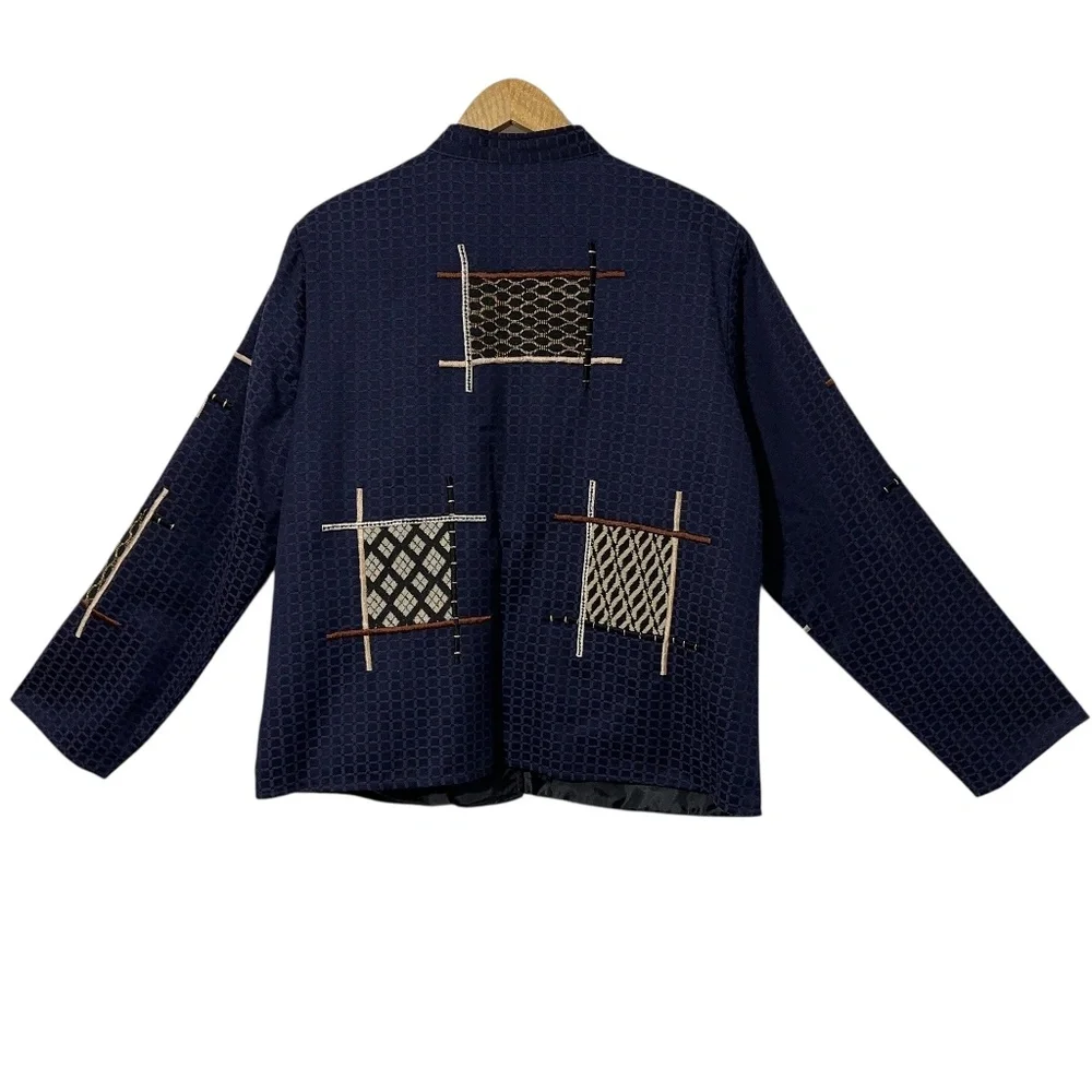 Alex Kim Embroidered Jacket Womens Size XL Button Front Unique - Picture 2 of 7